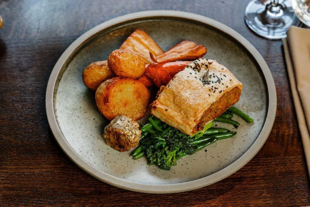 A plant-based roast dinner at The Peacock at Owler Bar