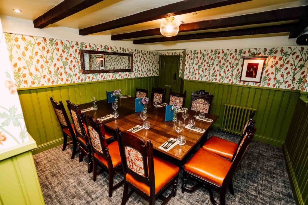 The Den, private dining space at The Peacock at Owler Bar